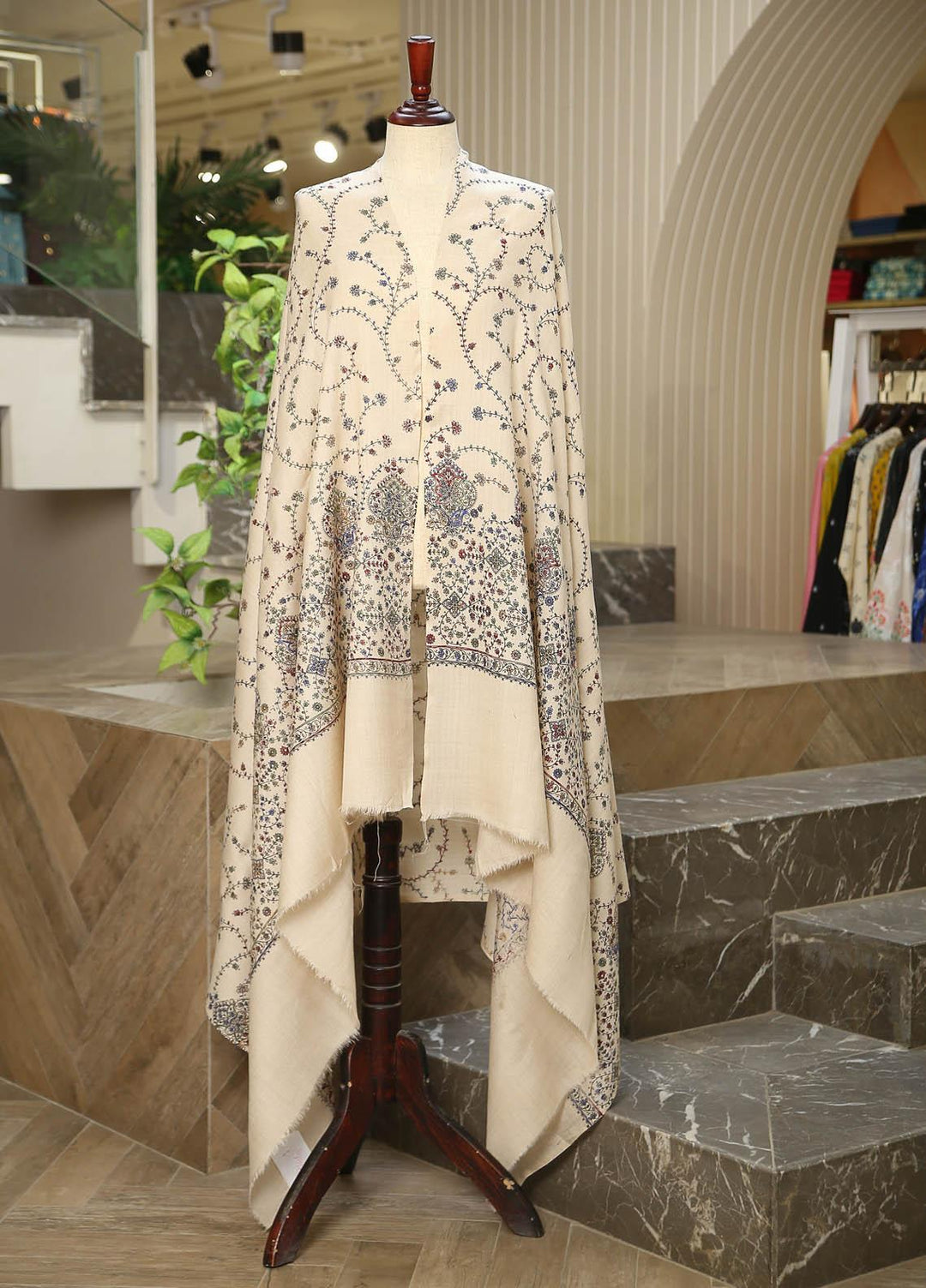 Sanaulla Exclusive Range  Pashmina  D-31 Fawn 01 - Women Shawls