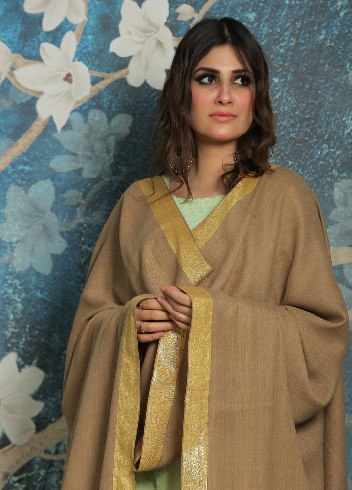 Sanaulla Exclusive Range  Pashmina  Shawl SU21PP MIR-769-D-Beige - Pure Pashmina Shawls