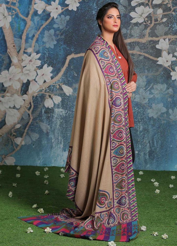 Sanaulla Exclusive Range Embroidered Pashmina  Shawl SU21PP AKP-19 Multi-6 - Pure Pashmina Shawls