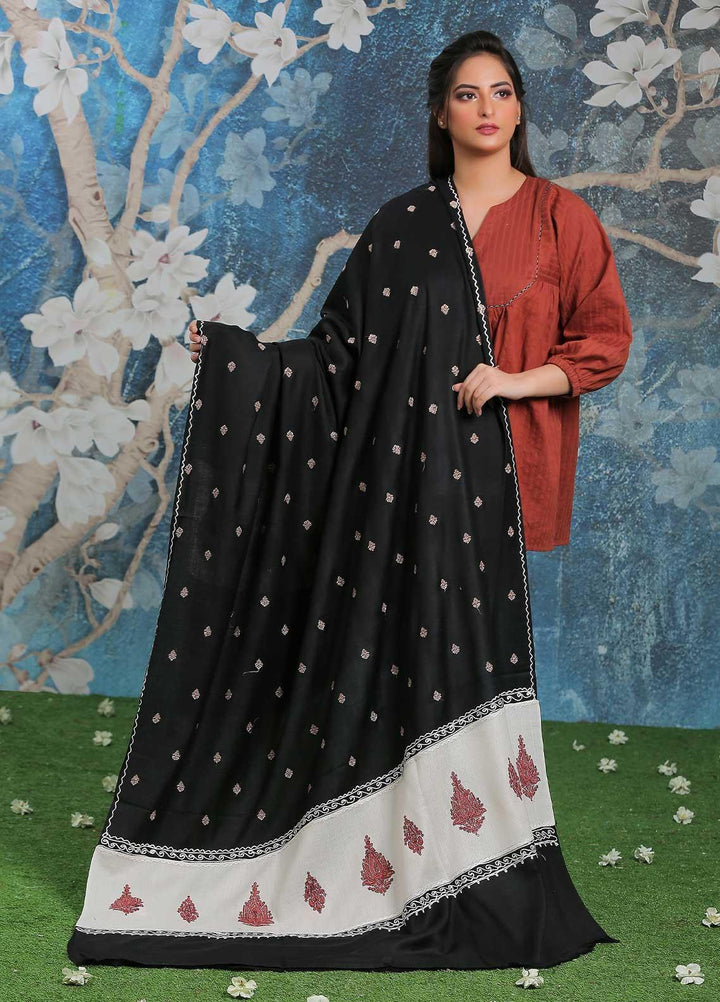 Sanaulla Exclusive Range Embroidered Pashmina  Shawl SU21PP AKP-26 White-2 - Pure Pashmina Shawls