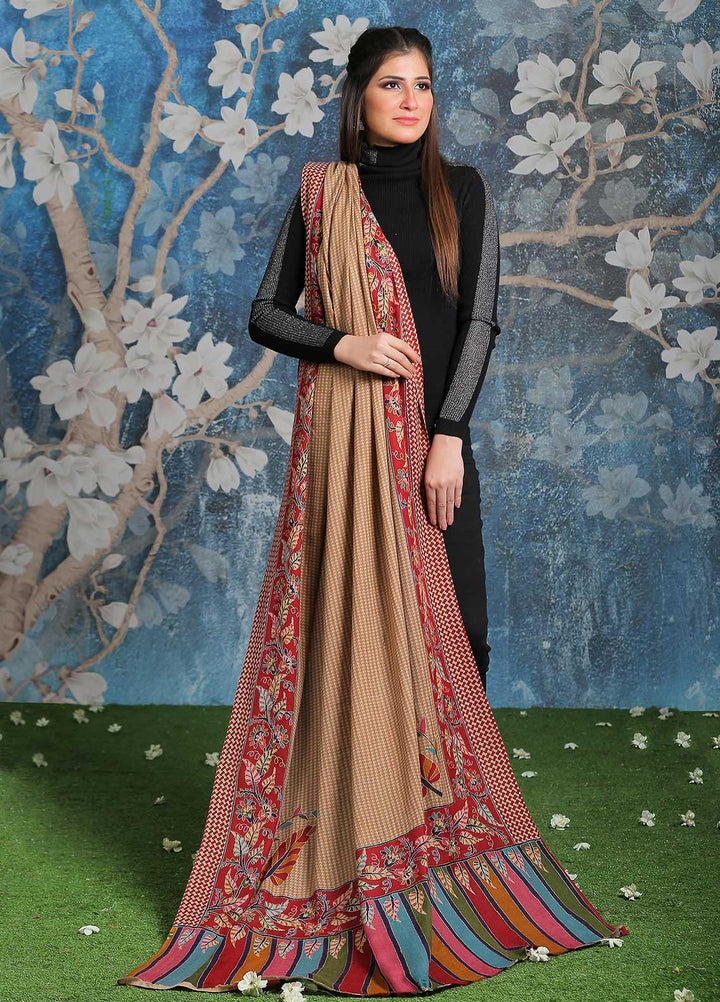Sanaulla Exclusive Range Embroidered Pashmina  Shawl SU21PP AKP-28 Multi-1 - Pure Pashmina Shawls