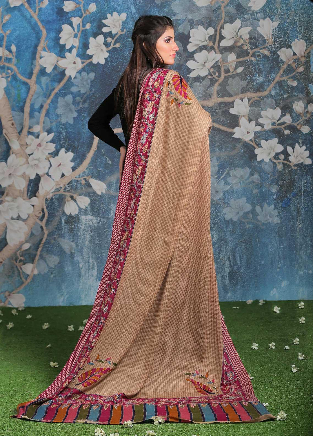 Sanaulla Exclusive Range Embroidered Pashmina  Shawl SU21PP AKP-28 Multi-5 - Pure Pashmina Shawls