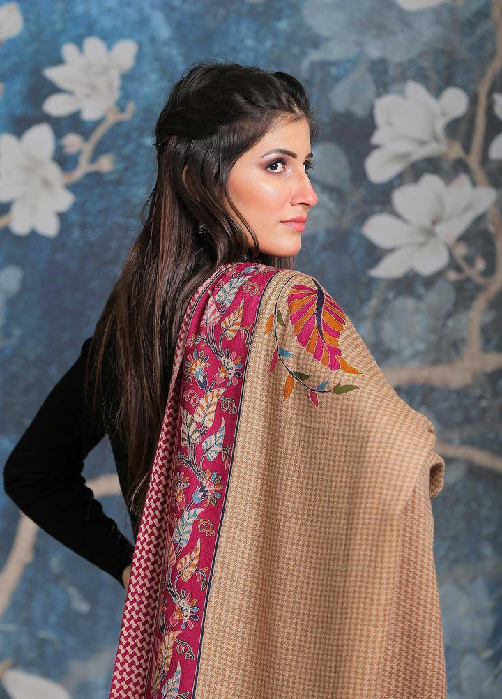 Sanaulla Exclusive Range Embroidered Pashmina  Shawl SU21PP AKP-28 Multi-5 - Pure Pashmina Shawls