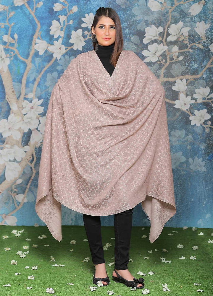 Sanaulla Exclusive Range  Pashmina  Shawl SU21PP AKP-52 Fawn-3 - Pure Pashmina Shawls