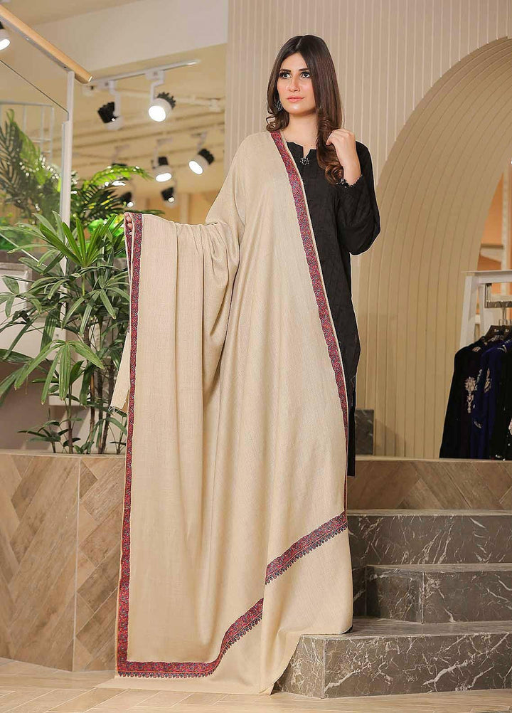 Sanaulla Exclusive Range Pashmina Shawl SU21PP MIR-29 Fawn 2 Pure Pashmina Shawls