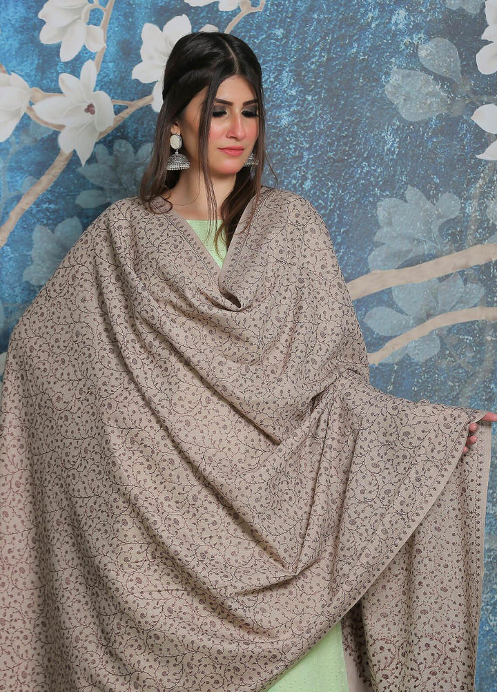 Sanaulla Exclusive Range Pashmina Shawl SU21PP AKP-01 Grey Pure Pashmina Shawls