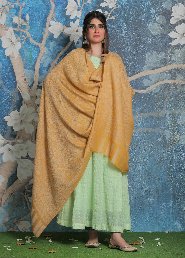 Sanaulla Exclusive Range Pashmina Shawl SU21PP AKP-52 Lemon-1 Pure Pashmina Shawls