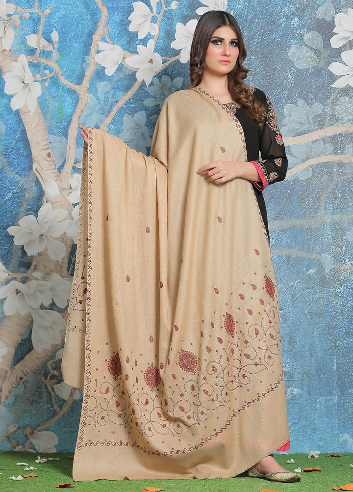 Sanaulla Exclusive Range Pashmina Shawl SU21PP AKP-34 Fawn-4 Pure Pashmina Shawls