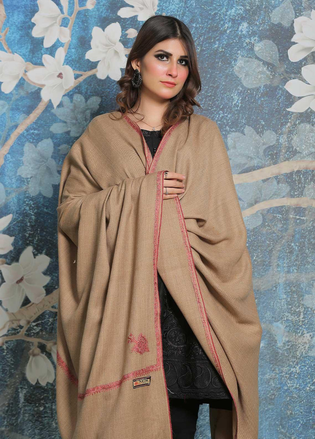 Sanaulla Exclusive Range Pashmina Shawl SU21PP MIR-32 Fawn 1 Pure Pashmina Shawls