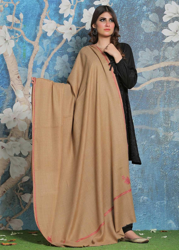 Sanaulla Exclusive Range Pashmina Shawl SU21PP MIR-32 Brown 2 Pure Pashmina Shawls