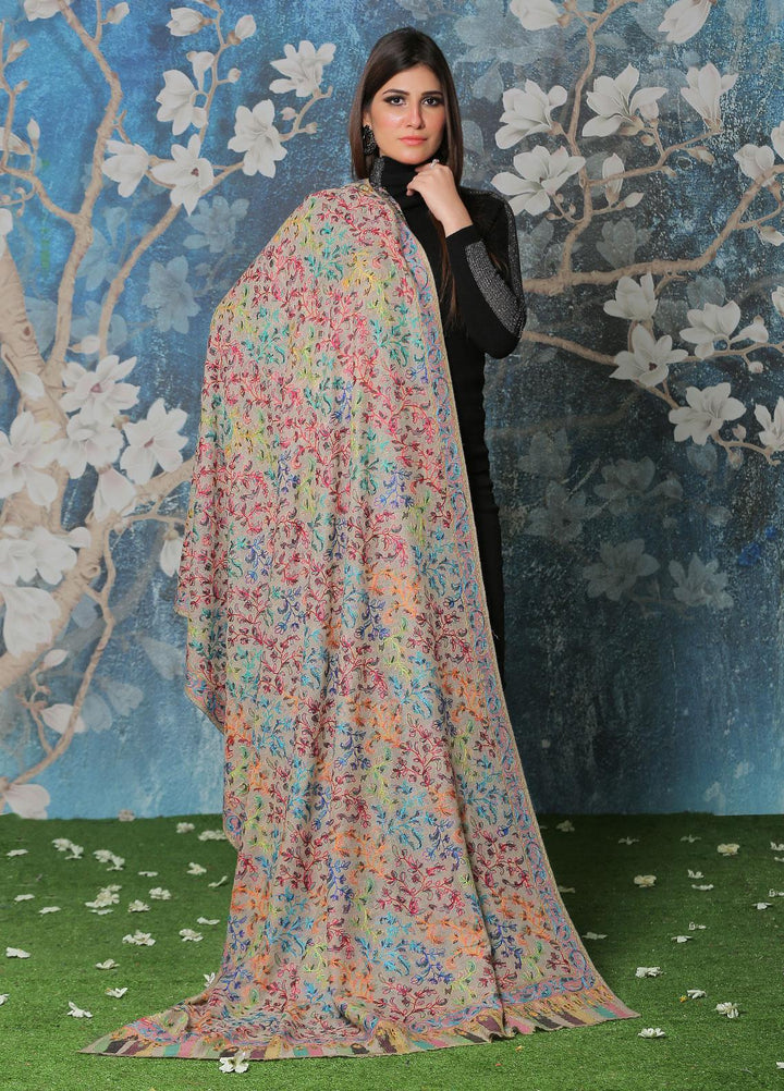 Sanaulla Exclusive Range Pashmina Shawl SU21PP MIR-659-Multi2 Pure Pashmina Shawls