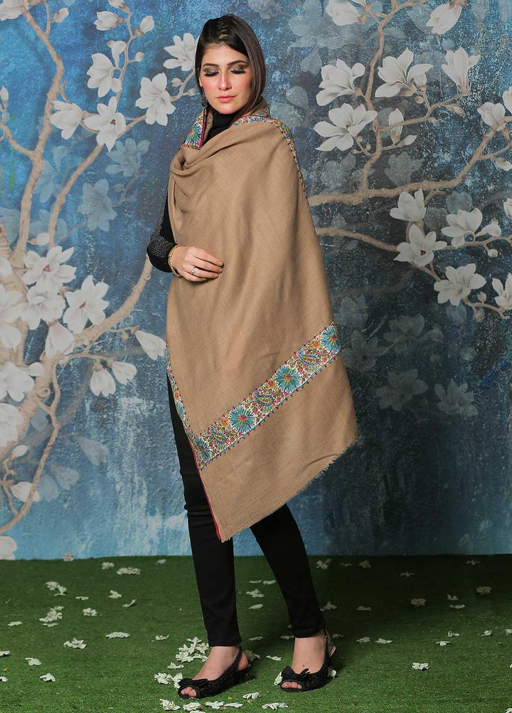 Sanaulla Exclusive Range Pashmina Shawl SU21PP AKP-49 Brown-4 Pure Pashmina Shawls