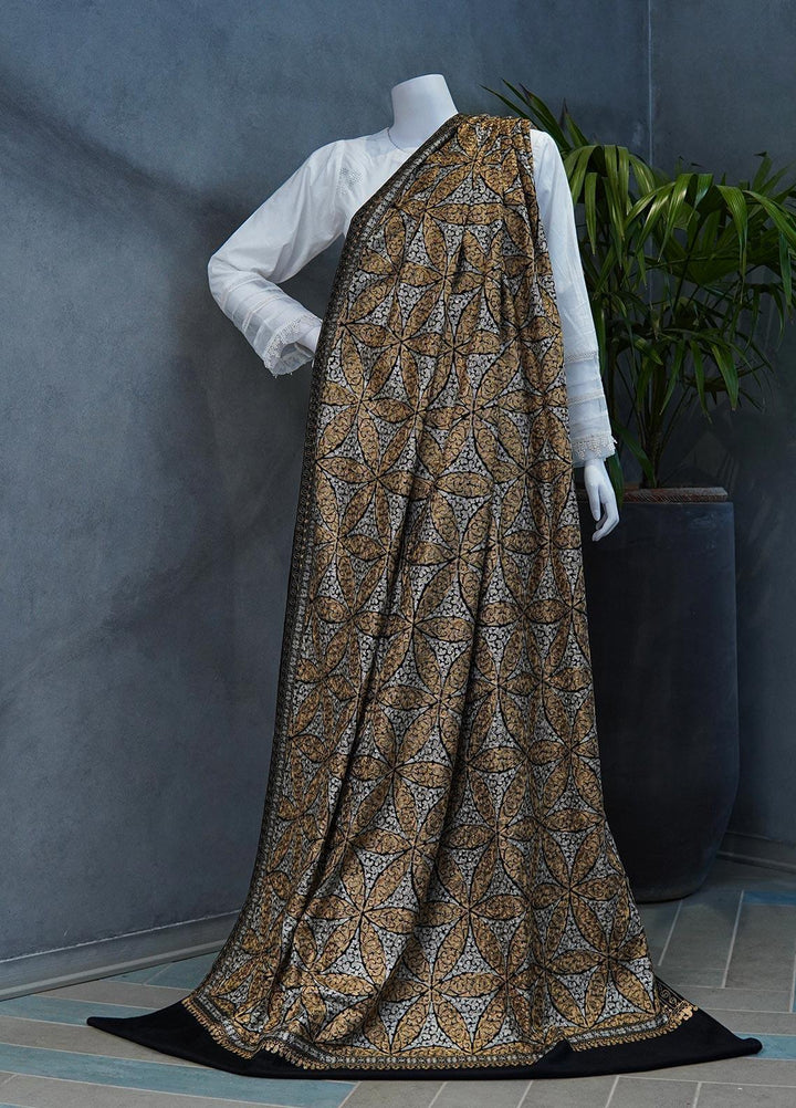 Sanaulla Exclusive Range  Pashmina  Shawls MAMA-36 Black - Pashmina Shawls