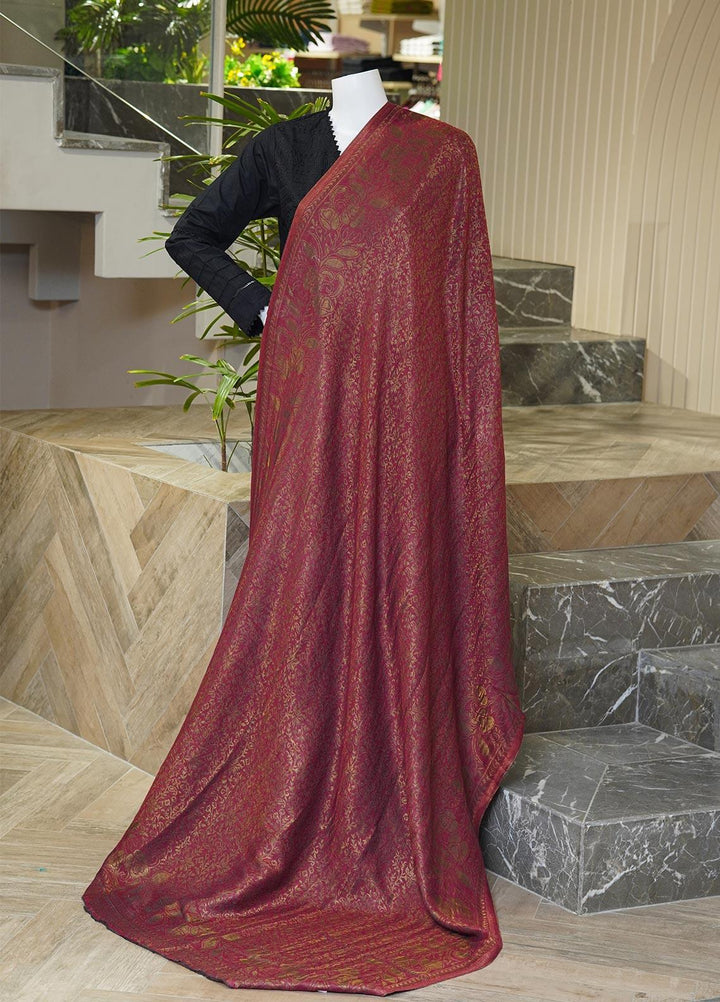 Sanaulla Exclusive Range  Pashmina  Shawls MAMA-01 Rust-1 - Pashmina Shawls