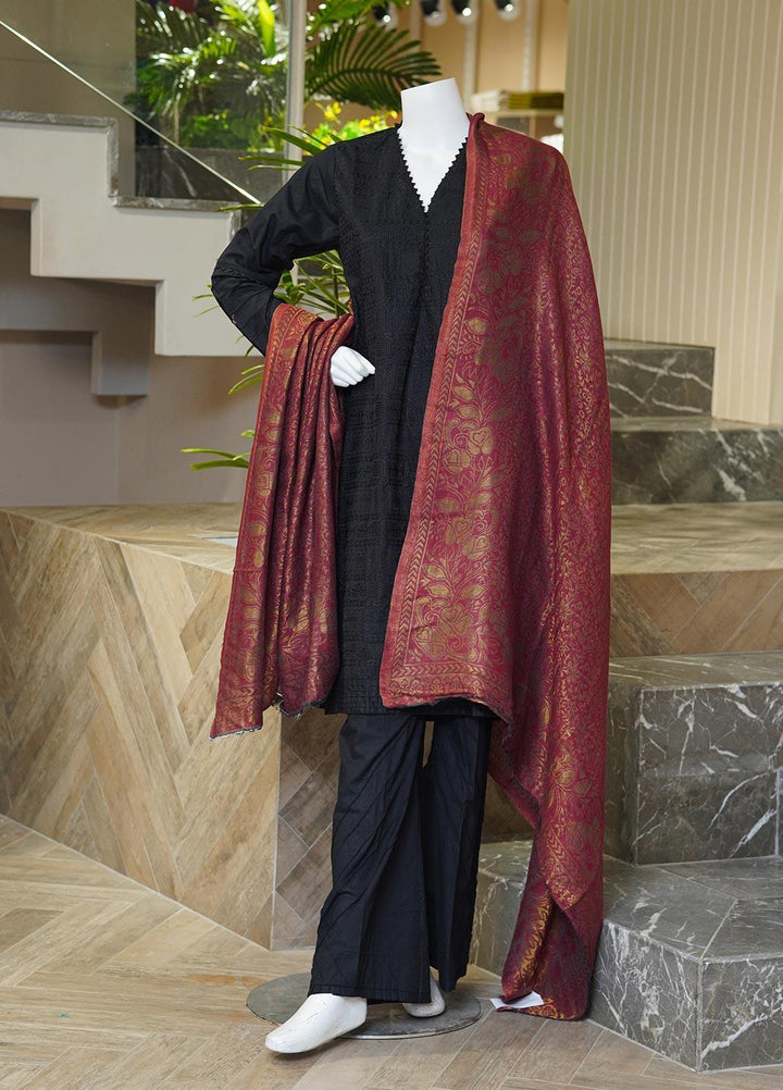 Sanaulla Exclusive Range  Pashmina  Shawls MAMA-01 Rust-1 - Pashmina Shawls