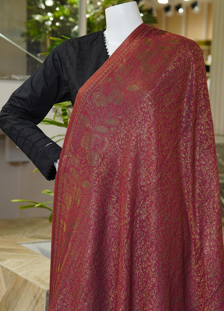Sanaulla Exclusive Range  Pashmina  Shawls MAMA-01 Rust-1 - Pashmina Shawls