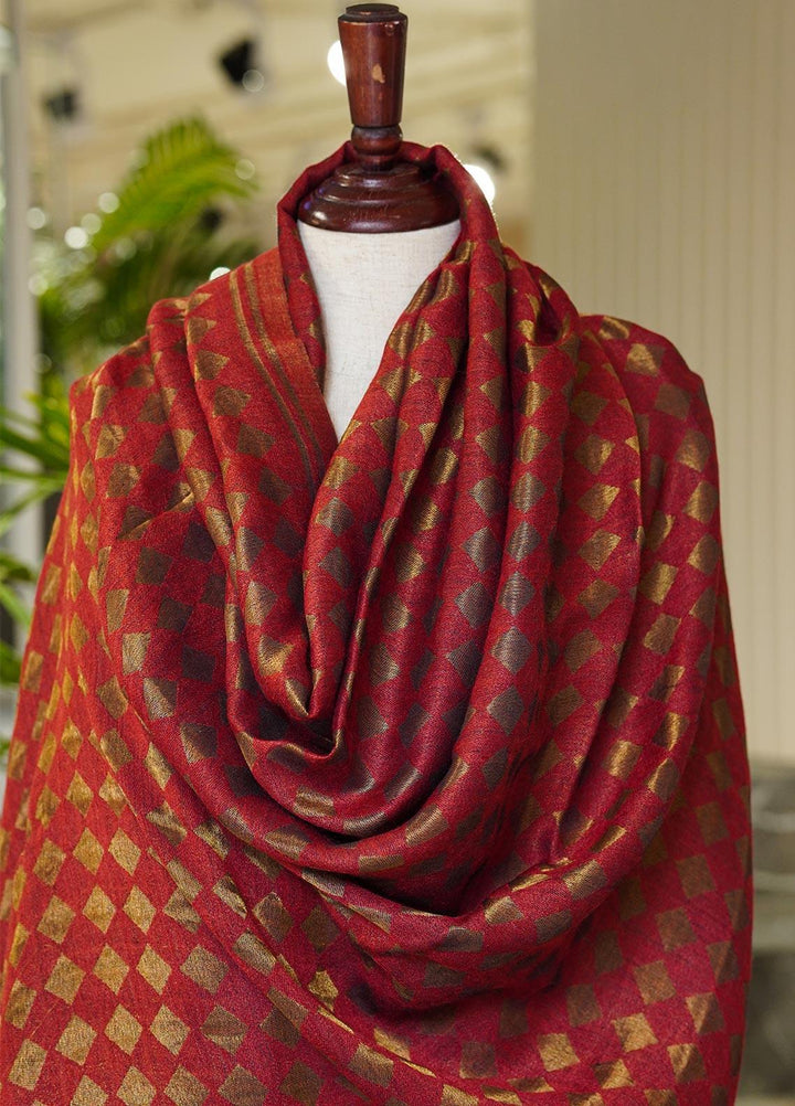 Sanaulla Exclusive Range  Pashmina  Shawls MAMA-01 Rust-2 - Pashmina Shawls