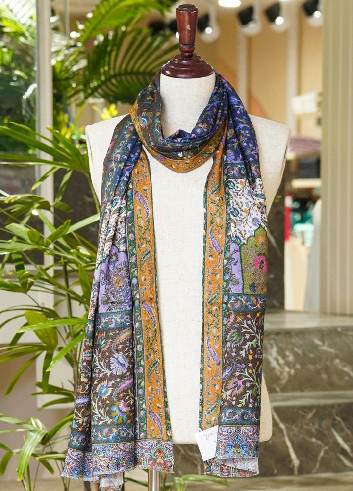 Sanaulla Exclusive Range  Pashmina  Shawls MAMA-03 Multi-2 - Pashmina Shawls