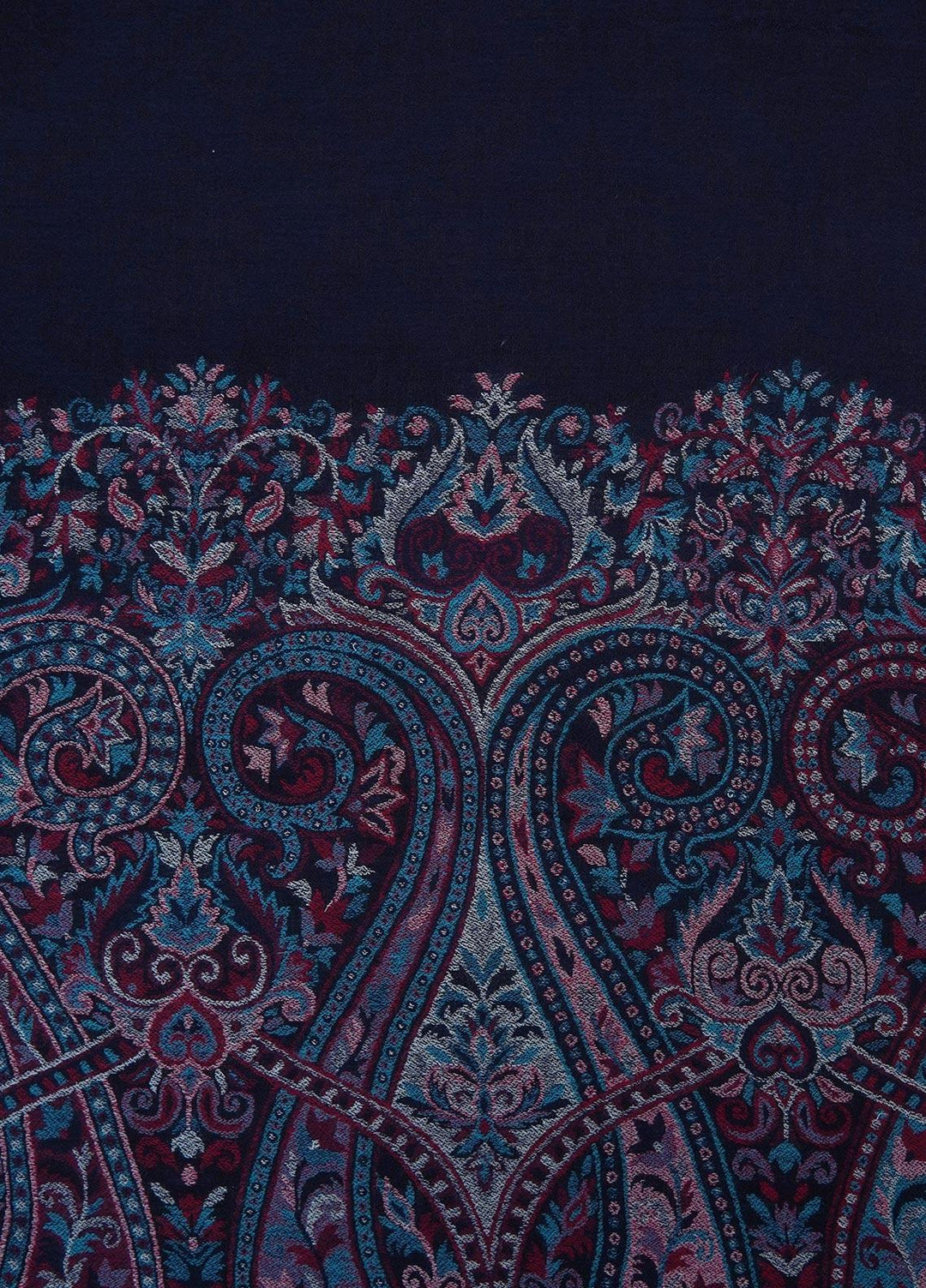 Sanaulla Exclusive Range  Pashmina  Shawls MAMA-09 Blue - Pashmina Shawls