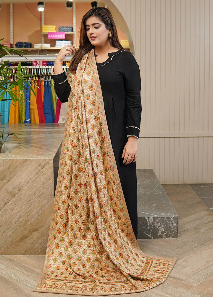 Sanaulla Exclusive Range  Pashmina  Shawls Mh Burfi Um Fine KPS-15 Brown-01  - Pashmina Shawls