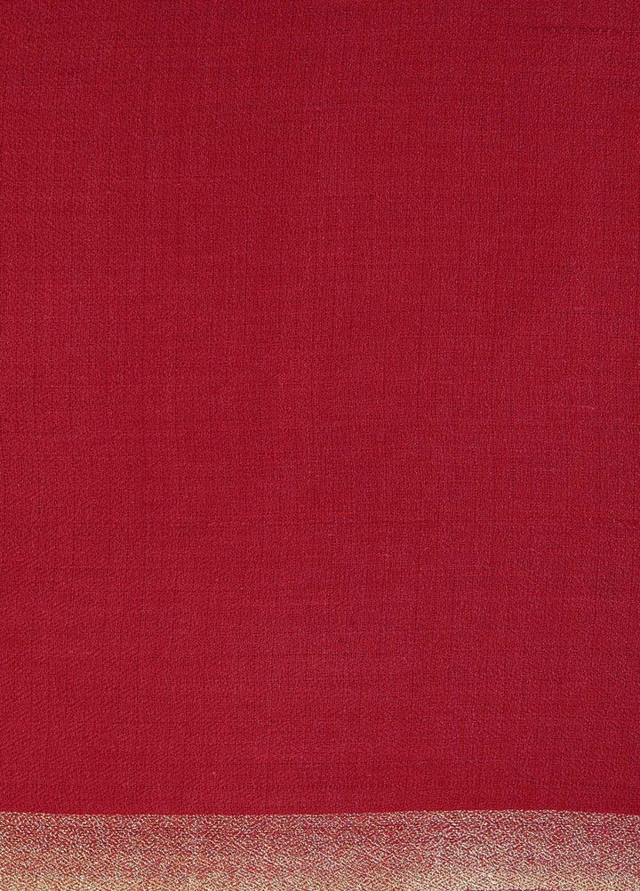 Sanaulla Exclusive Range  Pashmina  Shawls MAMA-41 Red - Pashmina Shawls