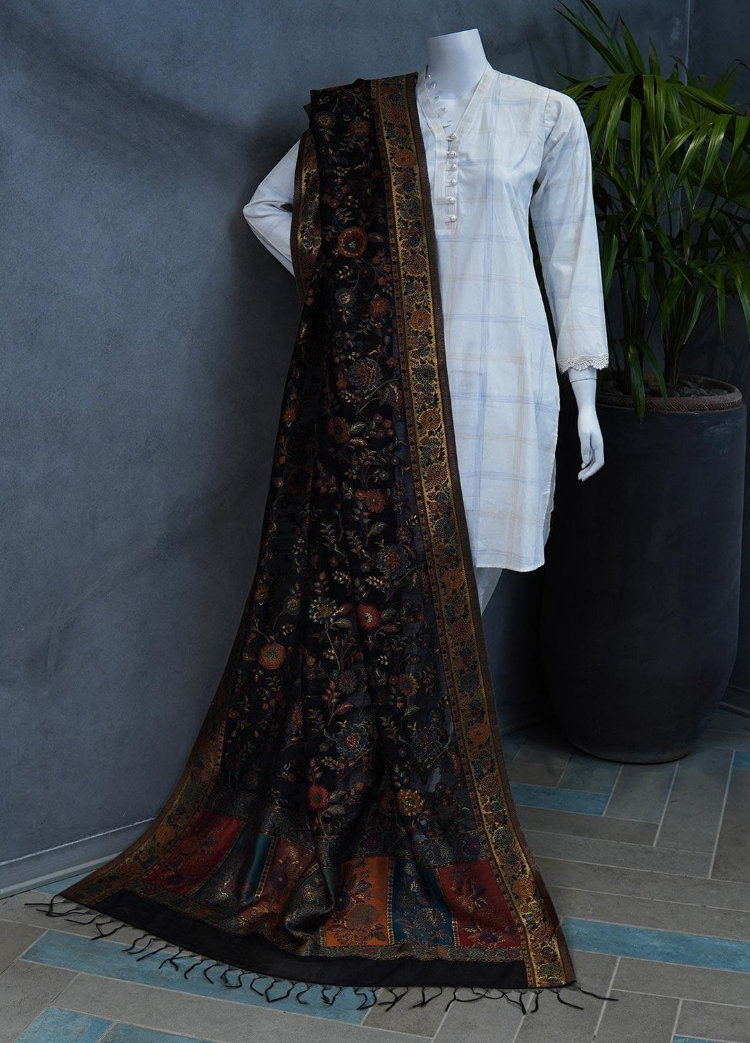 Sanaulla Exclusive Range  Pashmina  Shawls MAMA-11 Multi-10 - Pashmina Shawls