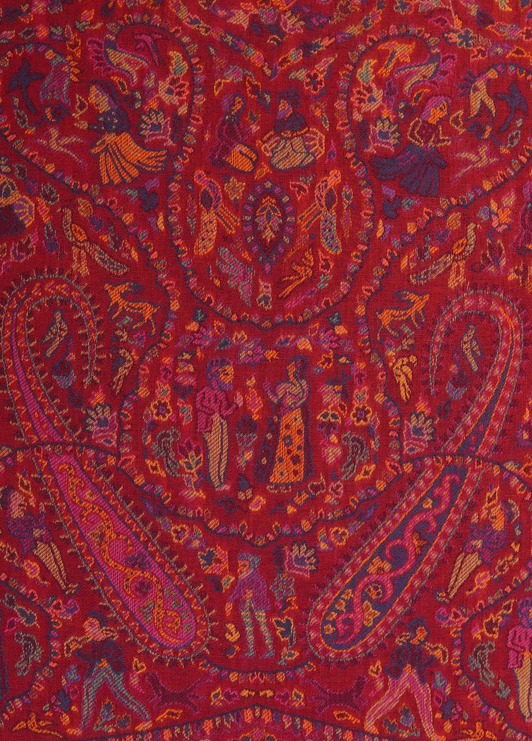 Sanaulla Exclusive Range  Pashmina  Shawls MAMA-08 Red      - Pashmina Shawls