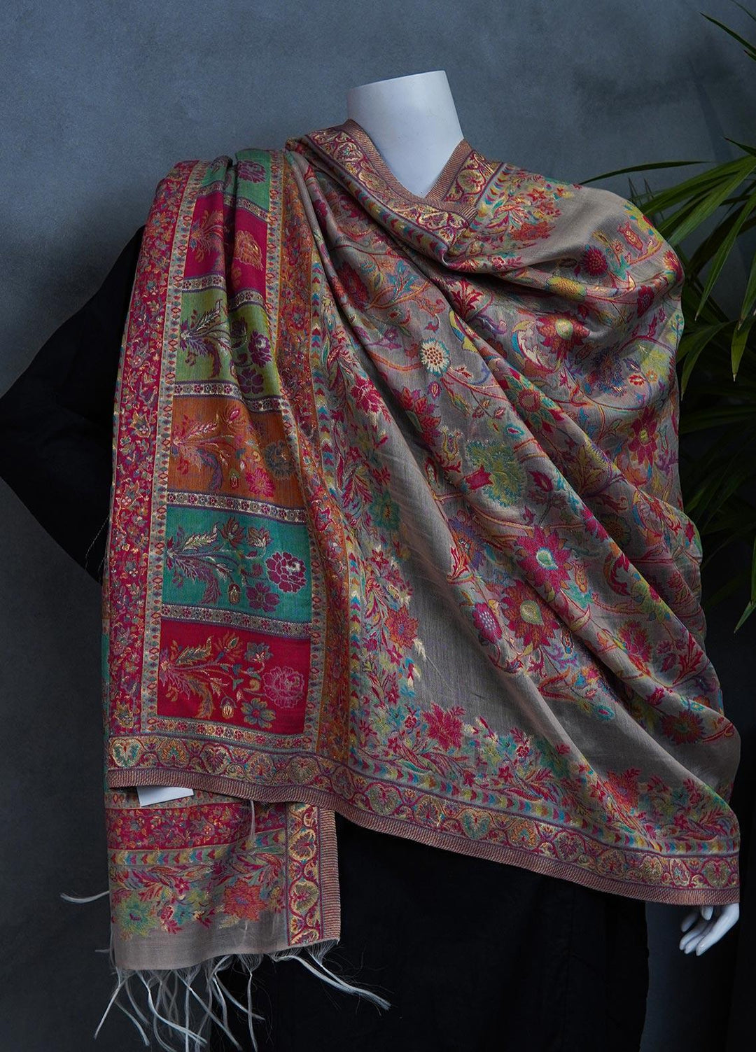 Sanaulla Exclusive Range  Pashmina  Shawls MAMA-11 Multi-11 - Pashmina Shawls