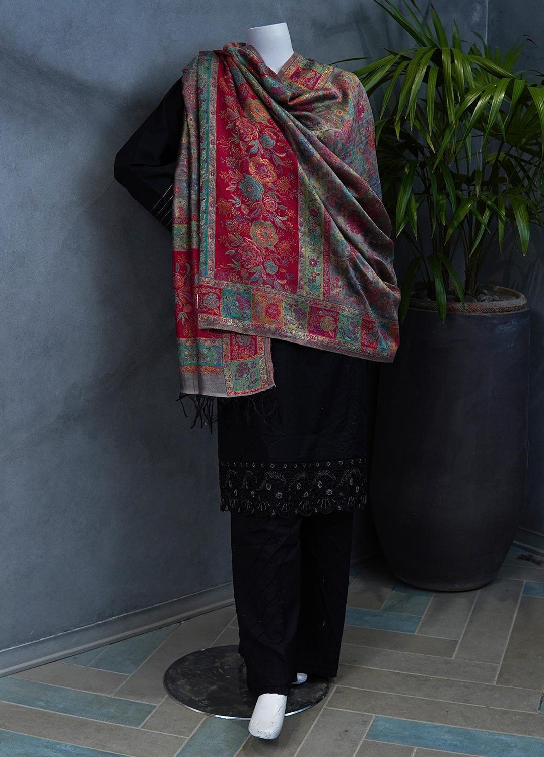 Sanaulla Exclusive Range  Pashmina  Shawls MAMA-11 Multi-12 - Pashmina Shawls