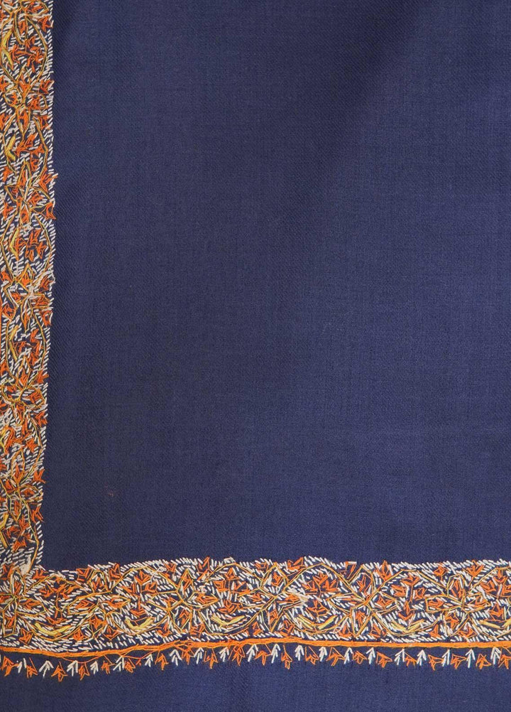 Sanaulla Exclusive Range  Pashmina  Shawls MAMA-16 Blue-2 - Pashmina Shawls