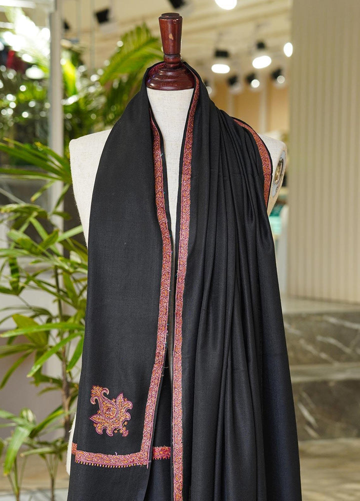 Sanaulla Exclusive Range  Pashmina  Shawls MAMA-14 Black - Pashmina Shawls