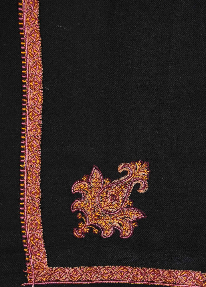Sanaulla Exclusive Range  Pashmina  Shawls MAMA-14 Black - Pashmina Shawls