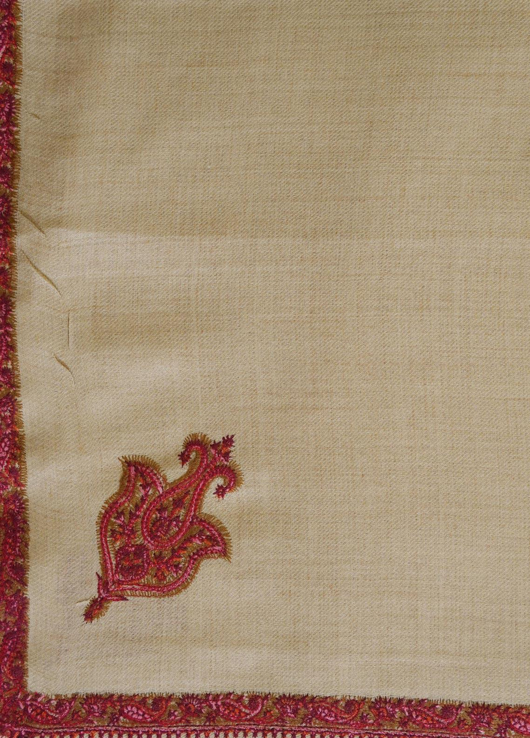 Sanaulla Exclusive Range  Pashmina  Shawls MAMA-14 Fawn-4 - Pashmina Shawls