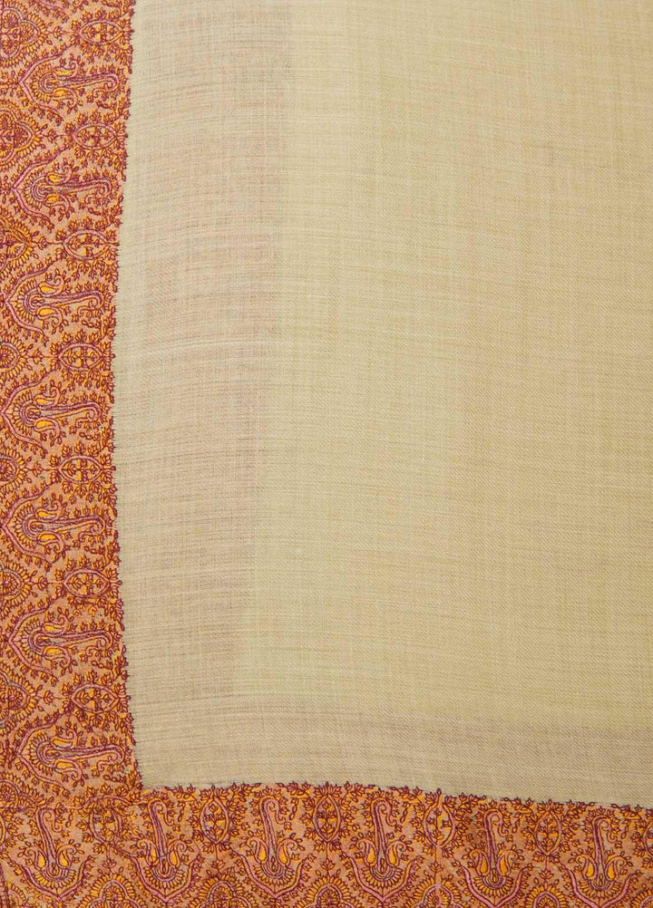 Sanaulla Exclusive Range  Pashmina  Shawls MAMA-31 Fawn-3 - Pashmina Shawls