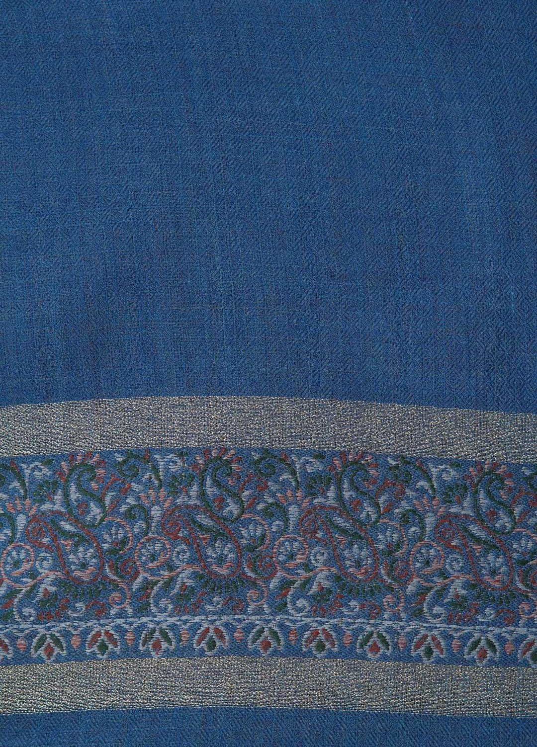 Sanaulla Exclusive Range  Pashmina  Shawls MAMA-44 Blue-3 - Pashmina Shawls
