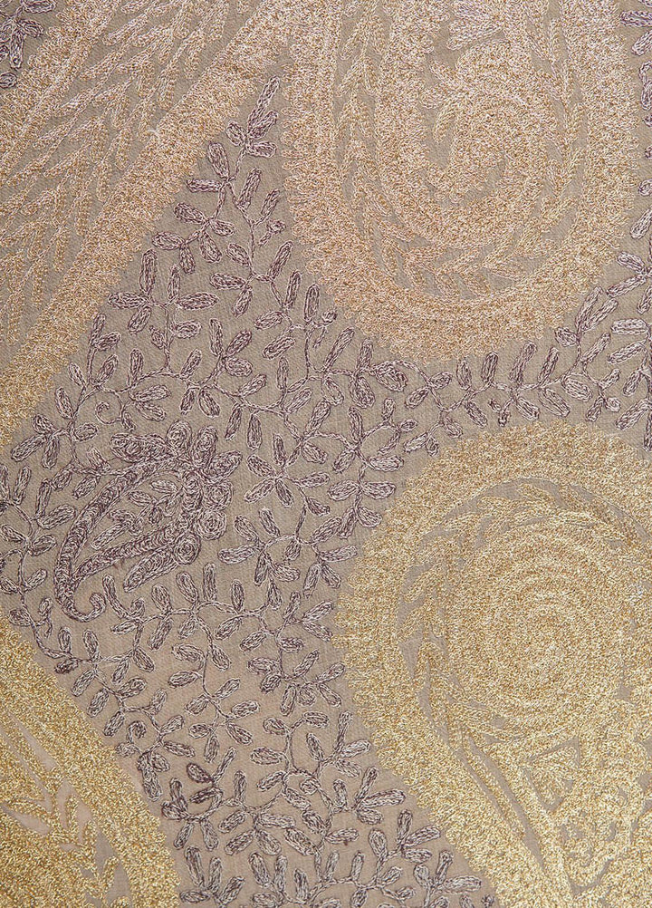 Sanaulla Exclusive Range  Pashmina  Shawls Arri Jaal Kunj Tilla KPS-10 Fawn  - Pashmina Shawls