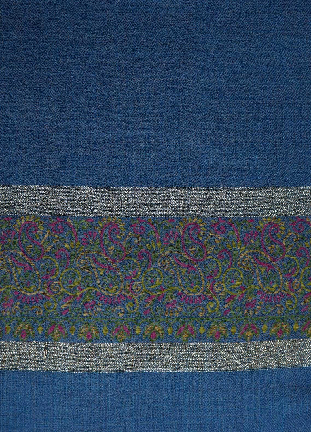 Sanaulla Exclusive Range  Pashmina  Shawls MAMA-44 Blue-4 - Pashmina Shawls
