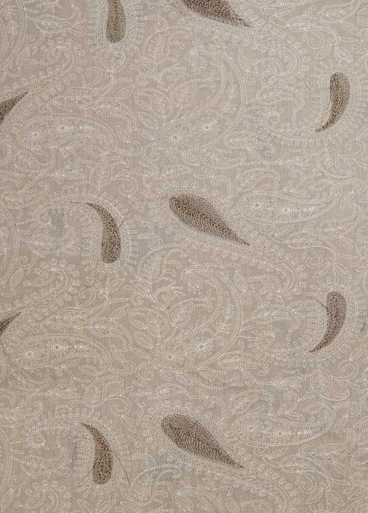 Sanaulla Exclusive Range  Pashmina  Shawls MAMA-50 Beige-2 - Pashmina Shawls
