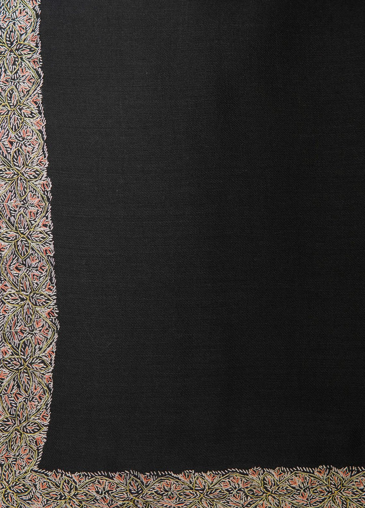 Sanaulla Exclusive Range  Pashmina  Shawls MAMA-16 Black-5 - Pashmina Shawls