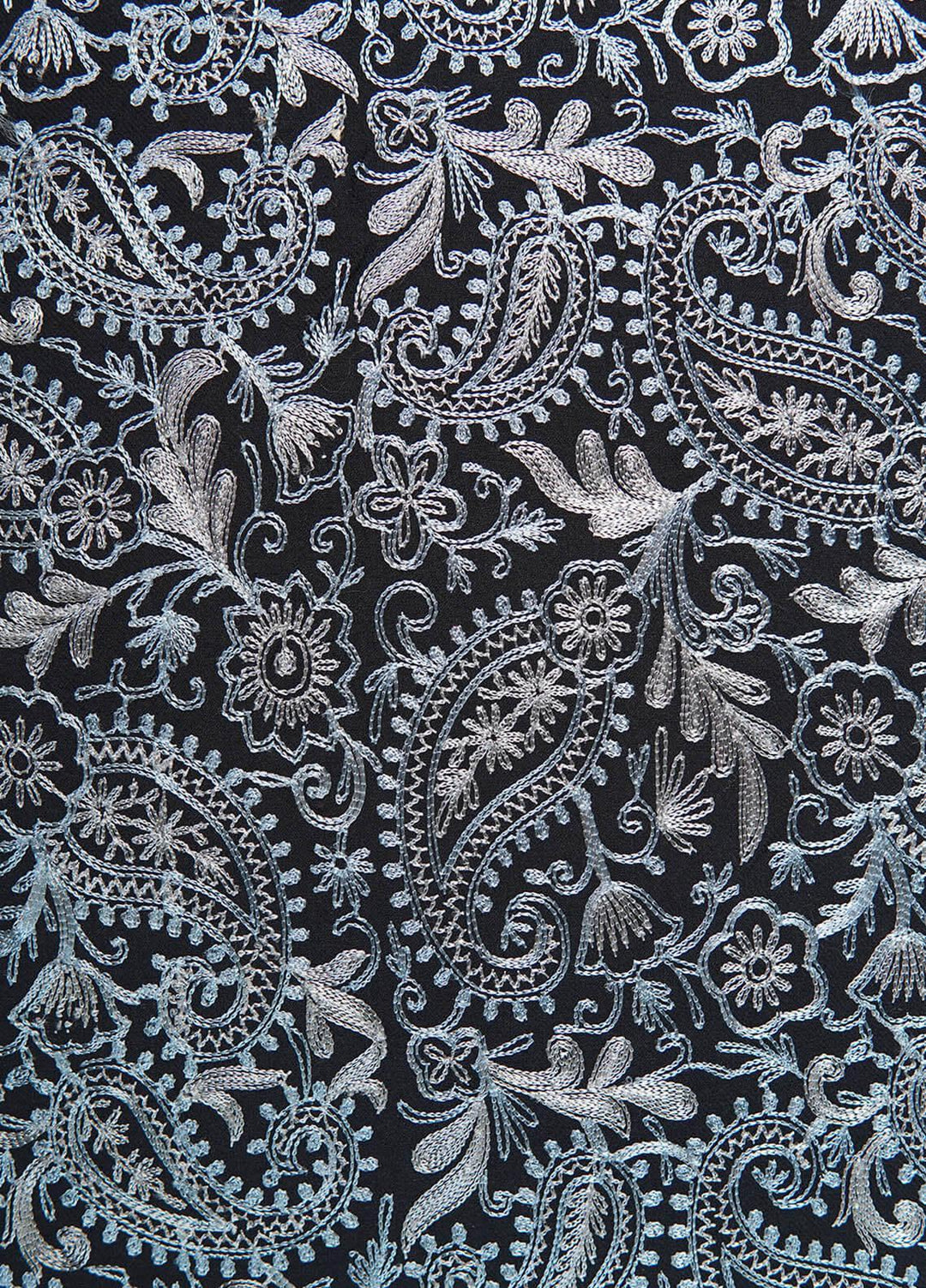Sanaulla Exclusive Range  Pashmina  Shawls Nalki Flower Boder Jaal KPS-47 Black-01  - Pashmina Shawls