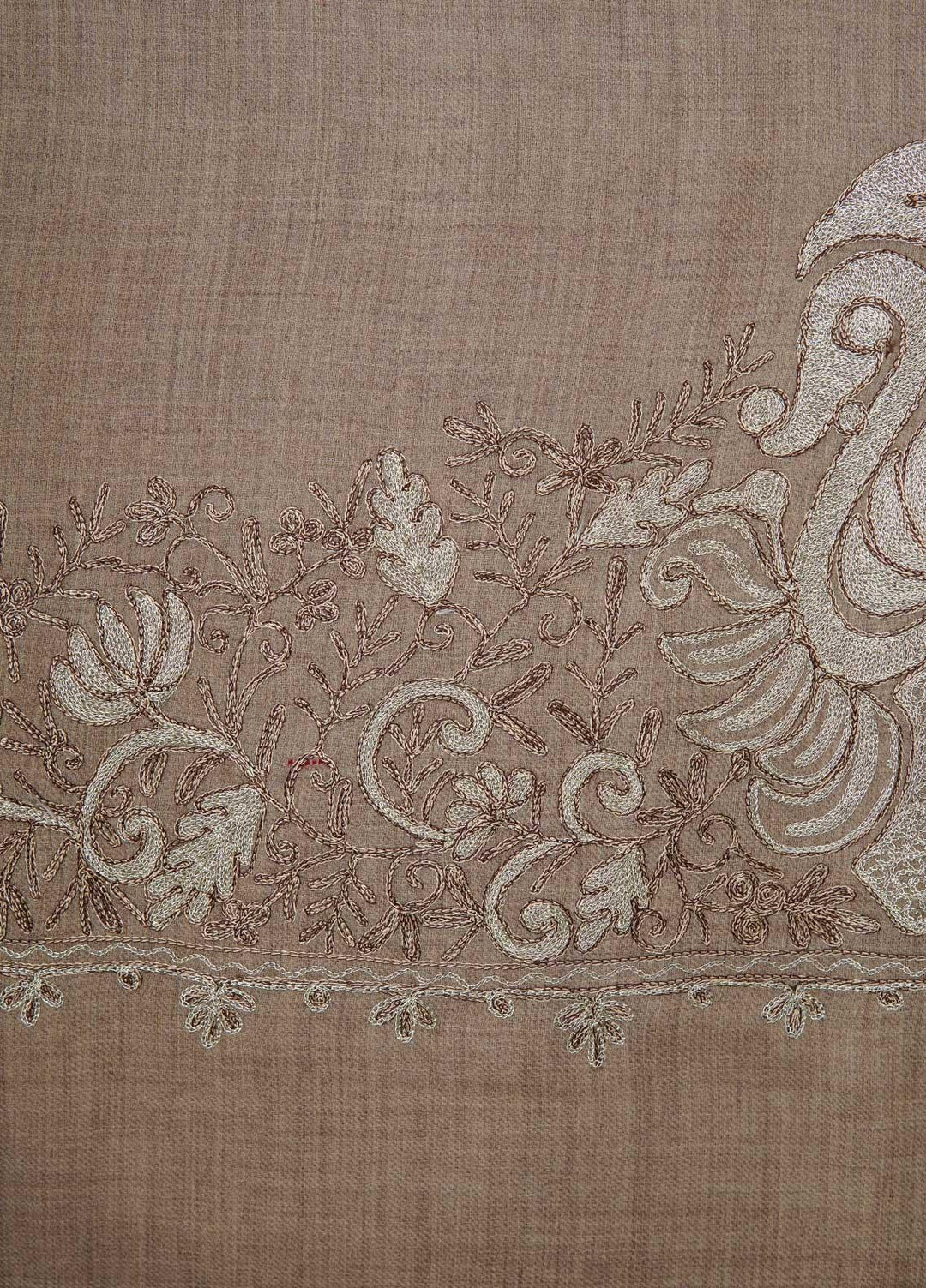 Sanaulla Exclusive Range  Pashmina  Shawls MAMA-53 Brown - Pashmina Shawls