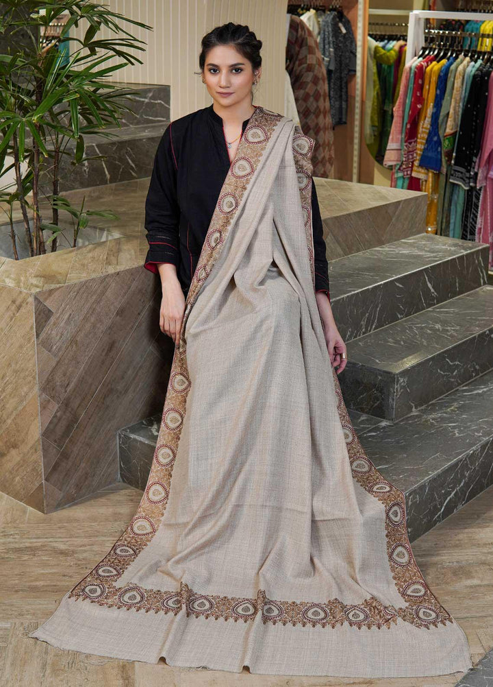 Sanaulla Exclusive Range  Pashmina  Shawls MAMA-51 Grey - Pashmina Shawls