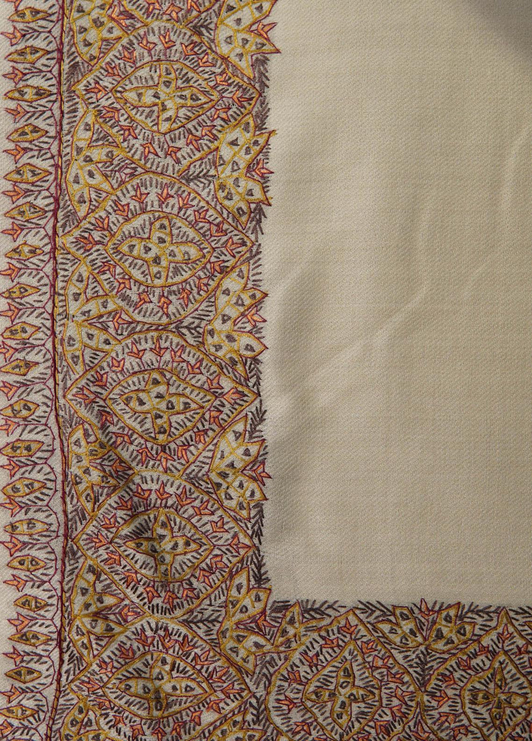 Sanaulla Exclusive Range  Pashmina  Shawls Top Dour DD KPS-17 Fawn-02   - Pashmina Shawls