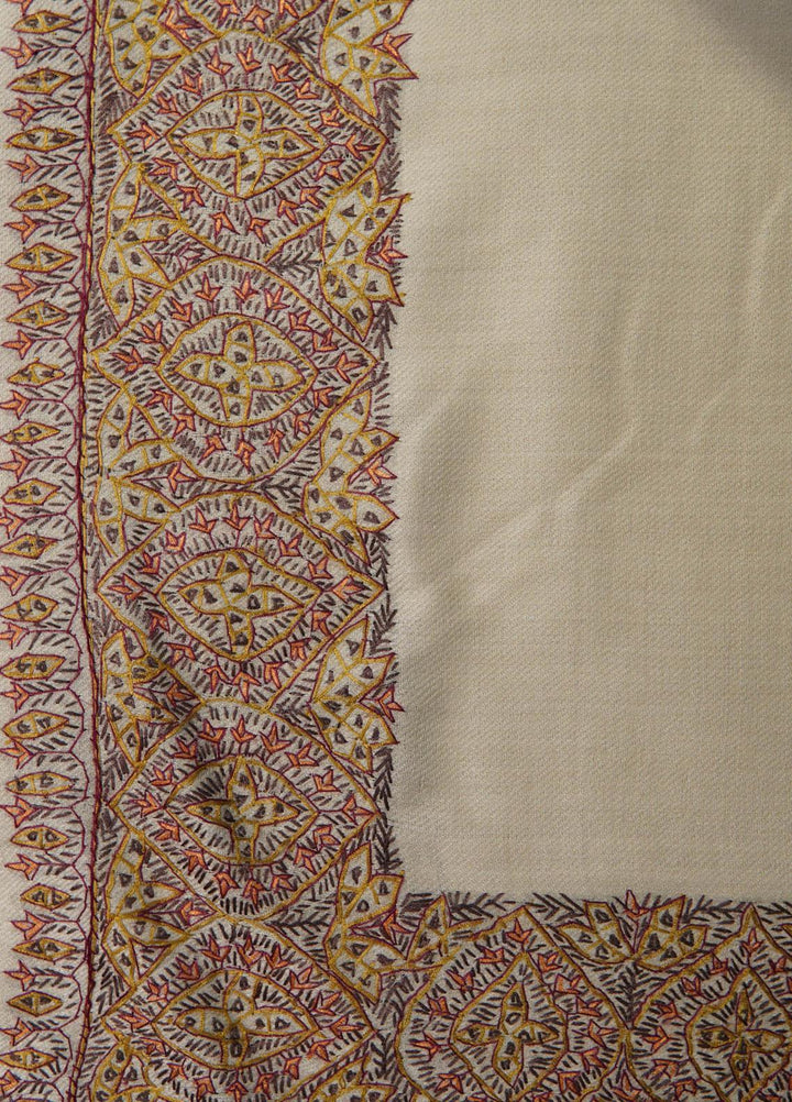 Sanaulla Exclusive Range  Pashmina  Shawls Top Dour DD KPS-17 Fawn-02   - Pashmina Shawls
