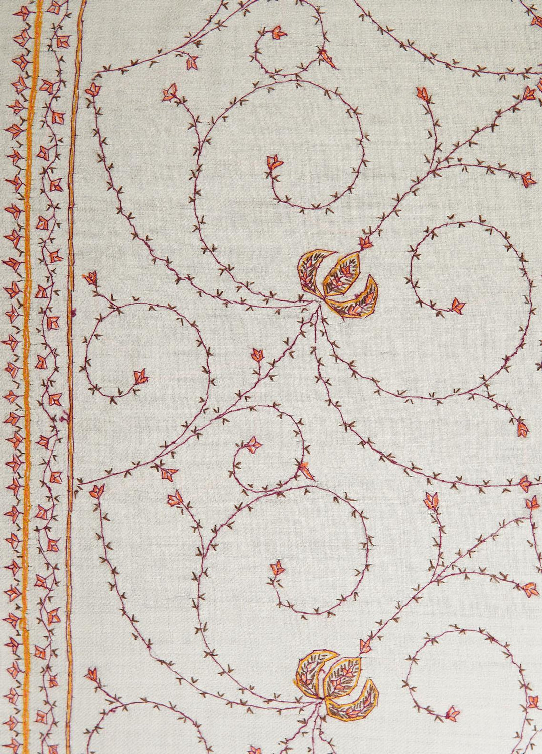 Sanaulla Exclusive Range  Pashmina  Shawls MAMA-17 White-3 - Pashmina Shawls