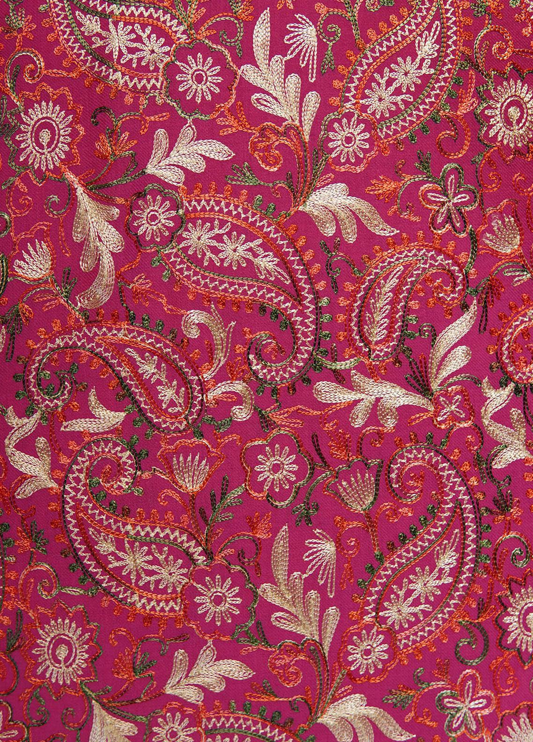 Sanaulla Exclusive Range  Pashmina  Shawls Nalki Flower Boder Jaal KPS-47 Pink  - Pashmina Shawls