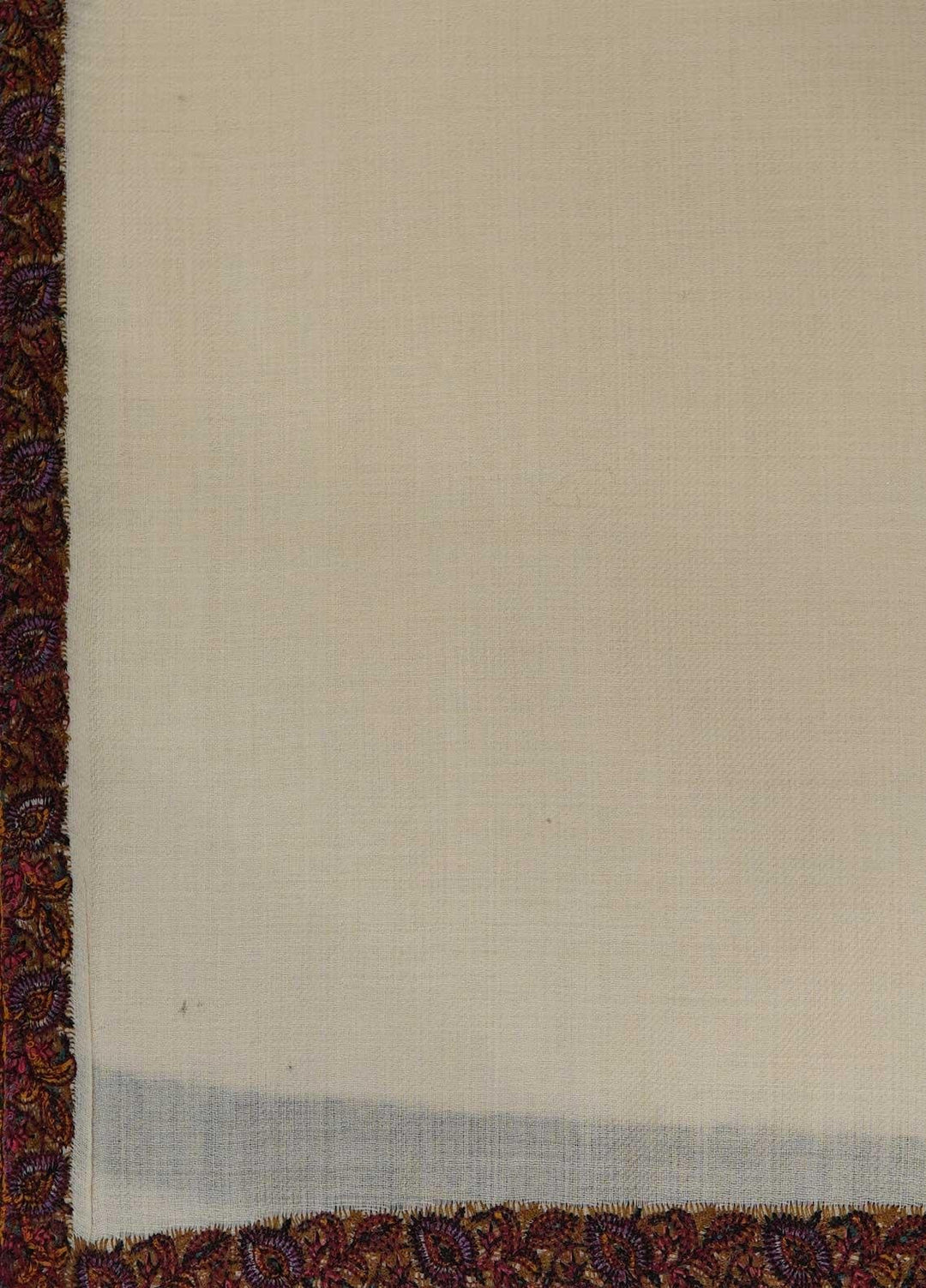 Sanaulla Exclusive Range  Pashmina  Shawls MAMA-19 Off White-1 - Pashmina Shawls