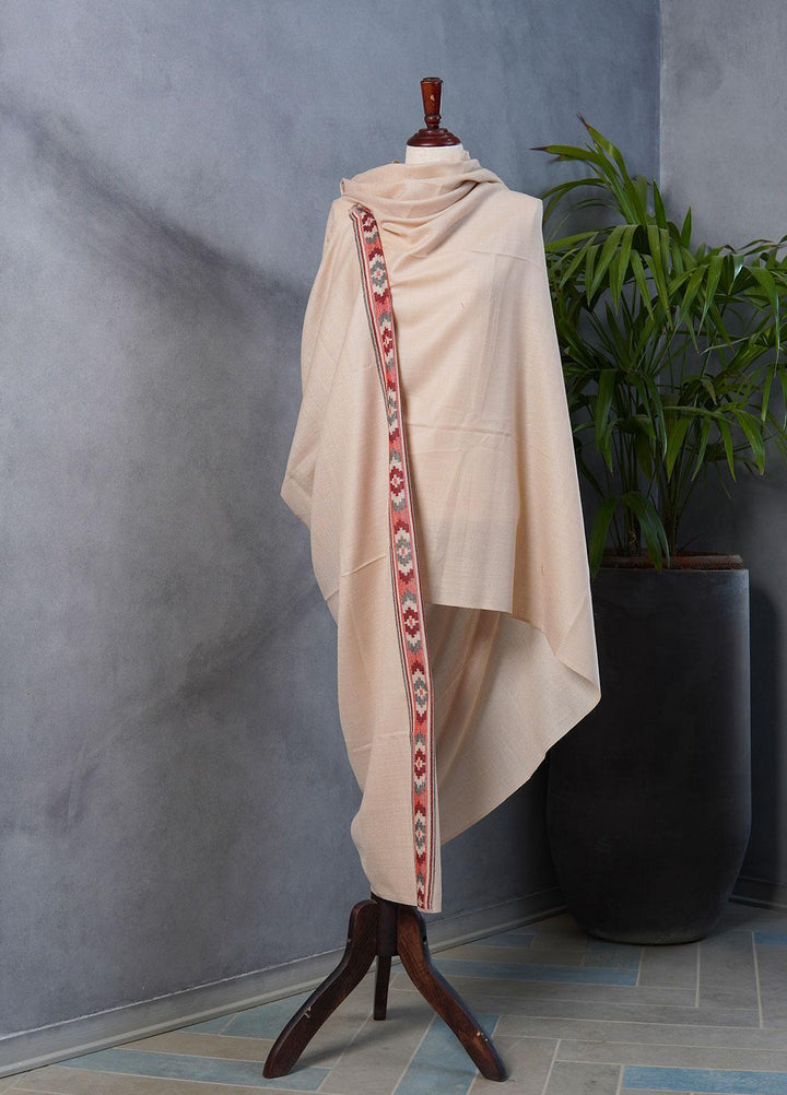Sanaulla Exclusive Range  Pashmina  Shawls SU22PS-1 M-Shawls Mir-07 Fawn2 - Pashmina Shawls