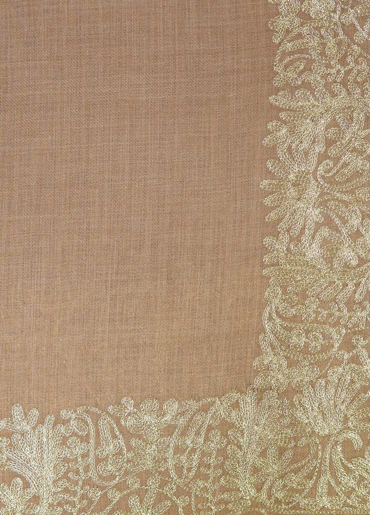 Sanaulla Exclusive Range  Pashmina  Shawls MAMA-25 Brown - Pashmina Shawls