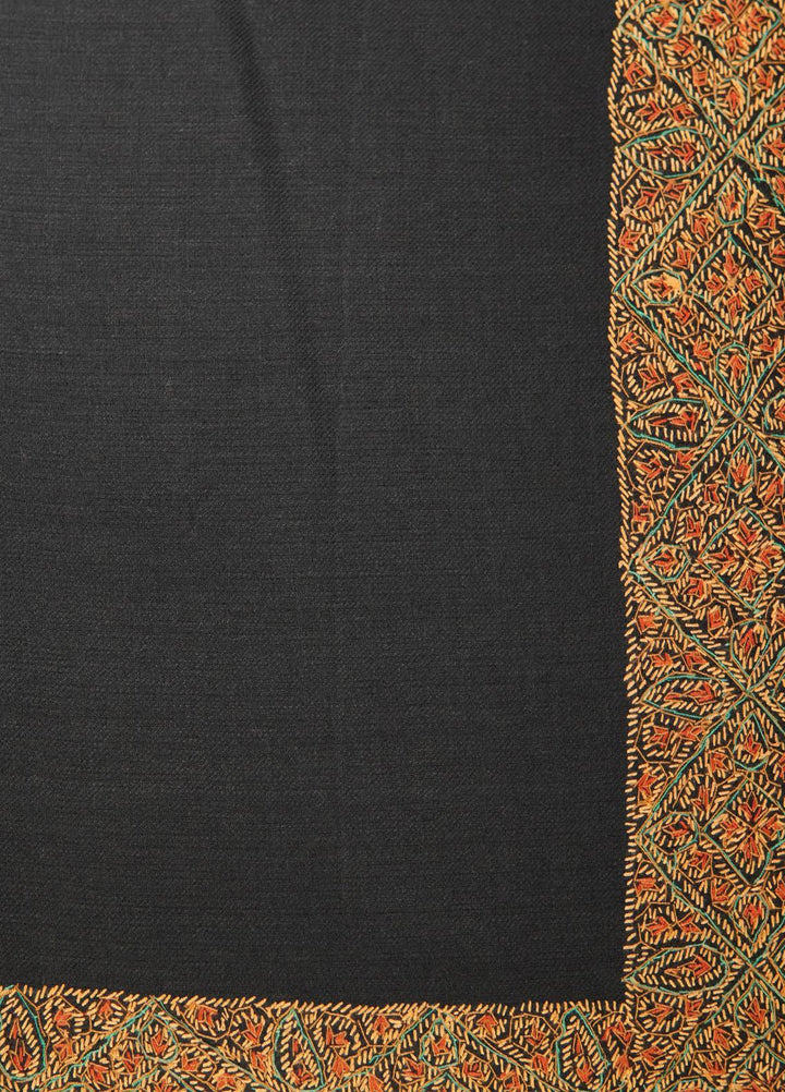 Sanaulla Exclusive Range  Pashmina  Shawls MAMA-20 Black-1 - Pashmina Shawls